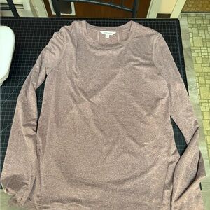 Marika Heathered Mauve Long Sleeve Top
